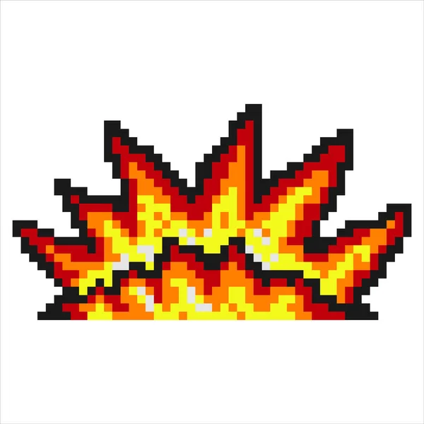 Explosion Mit Pixelkunst Vektorillustration — Stockvektor
