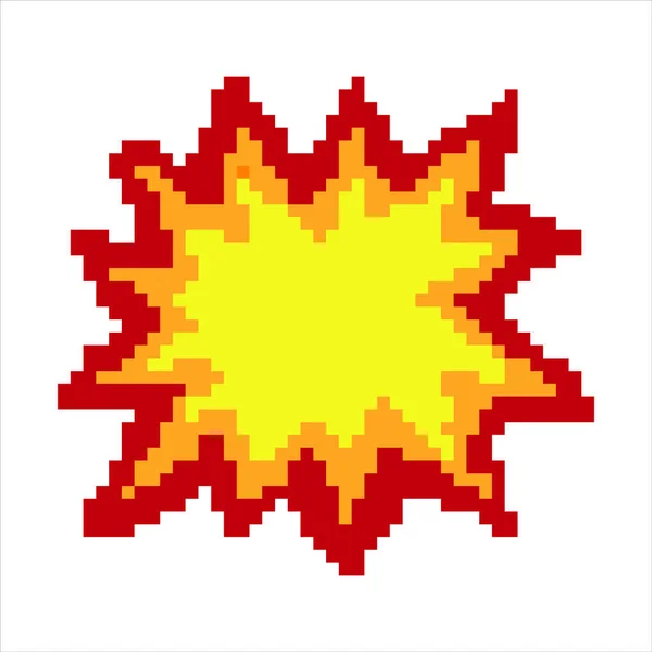 Explosion Mit Pixelkunst Vektorillustration — Stockvektor