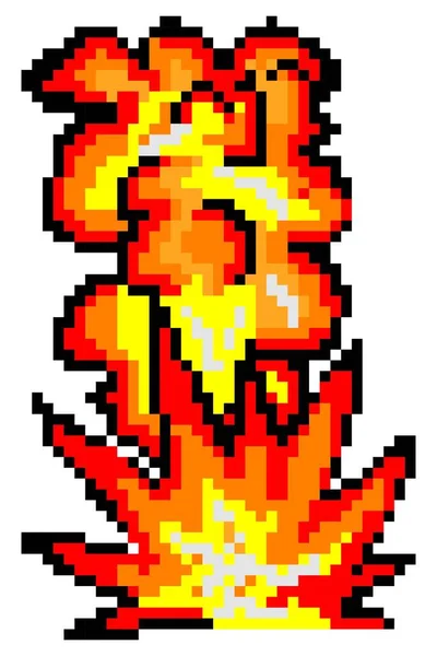 Πυρηνική Έκρηξη Τέχνη Pixel Εικονογράφηση Διανύσματος — Διανυσματικό Αρχείο