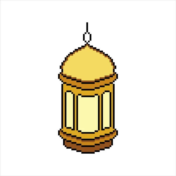 Arabic Lantern Fanoos Seni Pixel Terisolasi White Background Ilustrasi Vektor - Stok Vektor