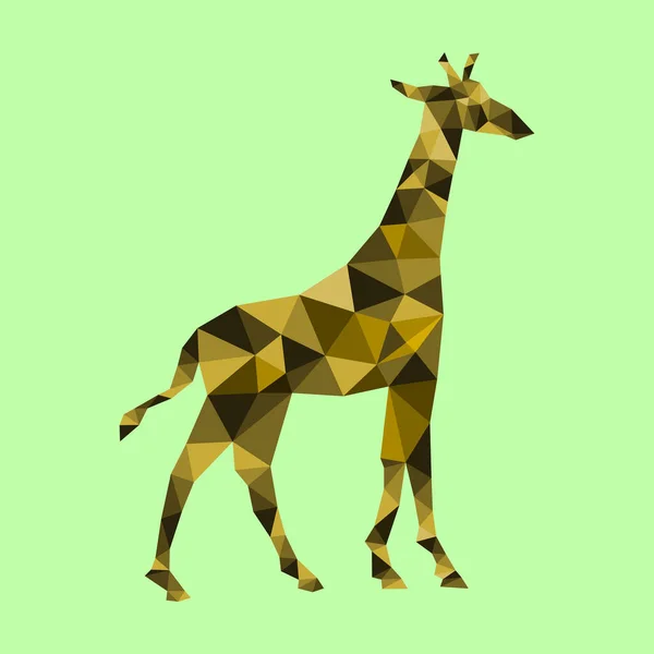 Düşük Poli Sanat Tasarımı Olan Zürafa Vektör Illüstrasyonu — Stok Vektör