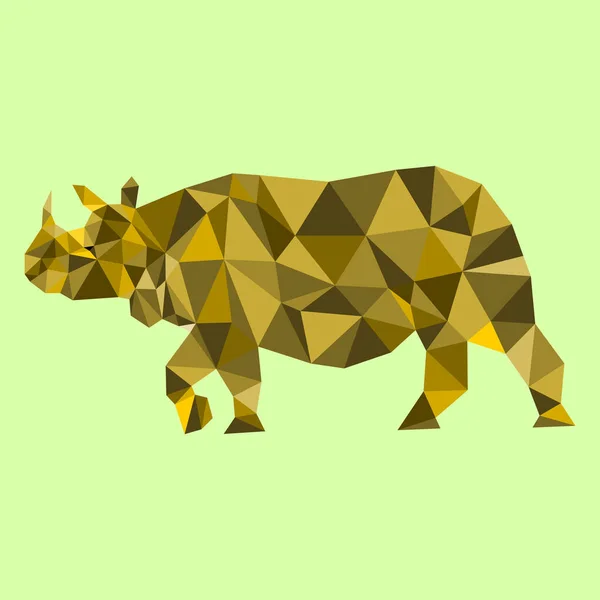 Poly Art Rinoceronte Design Illustrazione Vettoriale — Vettoriale Stock