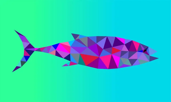 Tuňák Nízkým Uměním Vektorová Ilustrace — Stockový vektor