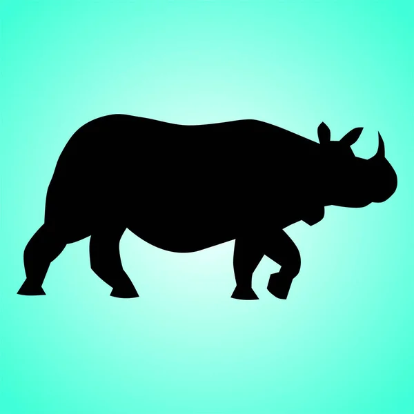 Rinoceronte Con Design Silhouette Illustrazione Vettoriale — Vettoriale Stock