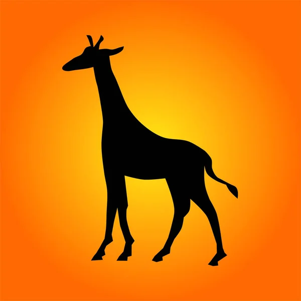 Girafa Com Design Silhueta Ilustração Vetorial — Vetor de Stock