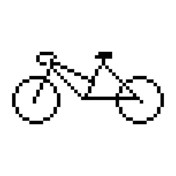 白色背景上有像素艺术的自行车 — 图库矢量图片