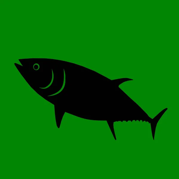 Vektorový Obrázek Tuňáka Siluetou Bílém Pozadí — Stockový vektor
