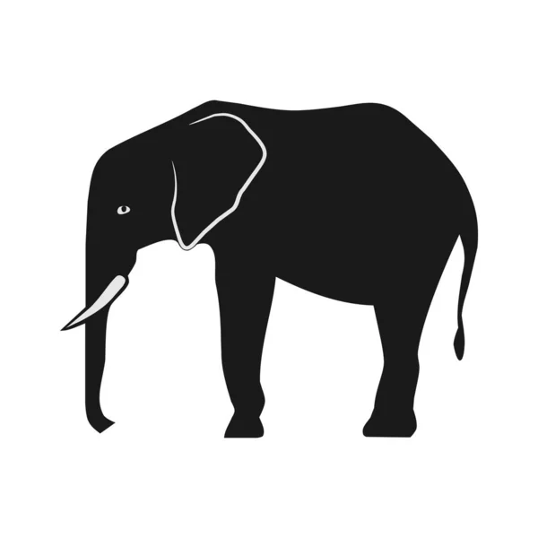 Sziluett Elefánt Vektor Illusztráció Fehér Háttér — Stock Vector