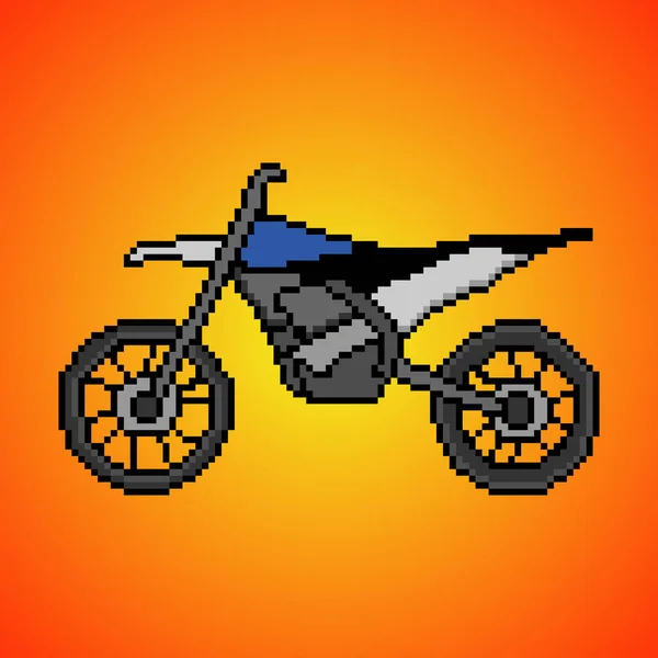 Motocross Moto Com Pixel Art Ilustração Vetorial —  Vetores de Stock