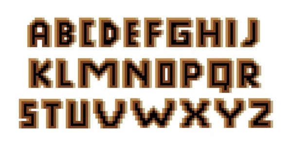 Alfabet Met Pixel Art Witte Achtergrond Vectorillustratie — Stockvector
