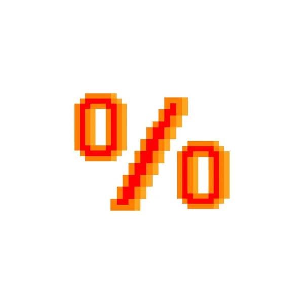 Процент Иконки Пиксельным Искусством Белом Фоне — стоковый вектор