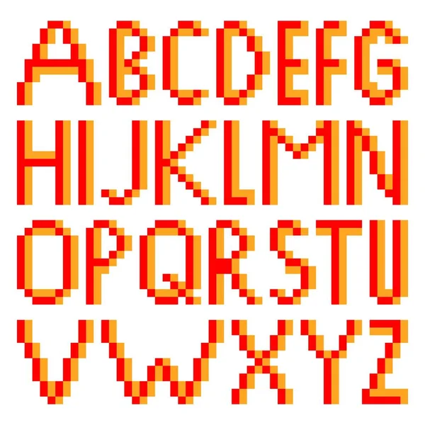 Alfabeto Con Pixel Art Sobre Fondo Blanco Ilustración Vectorial — Archivo Imágenes Vectoriales