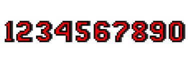 Beyaz arkaplanda izole edilmiş piksel sanatına sahip numaralar
