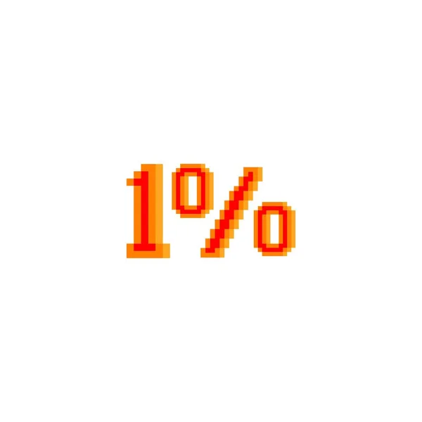 Porcentaje Con Pixel Art Sobre Fondo Blanco — Vector de stock