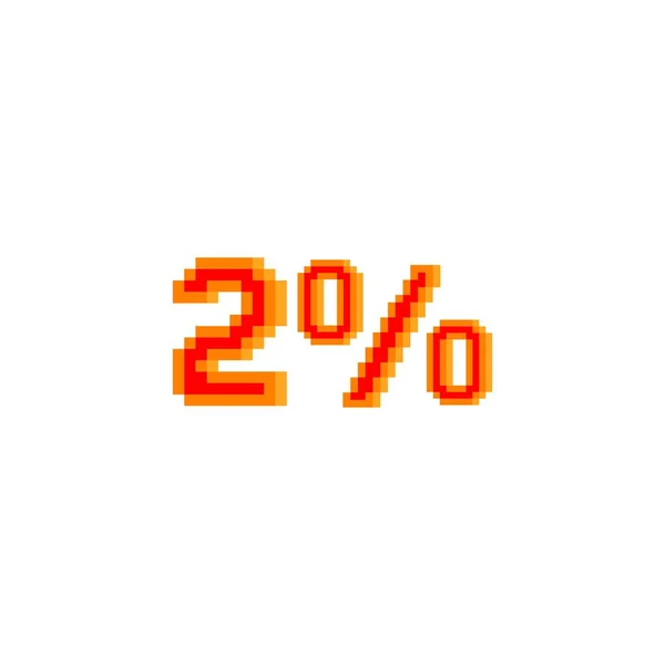 Процента Пиксельным Искусством Белом Фоне — стоковый вектор