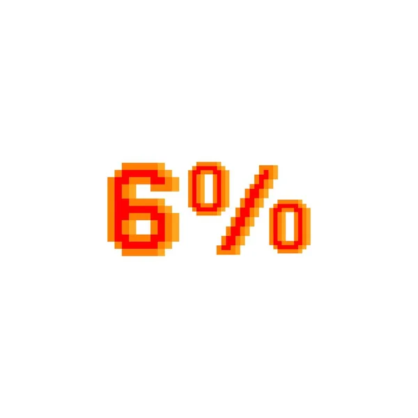 Prozent Mit Pixelkunst Auf Weißem Hintergrund — Stockvektor