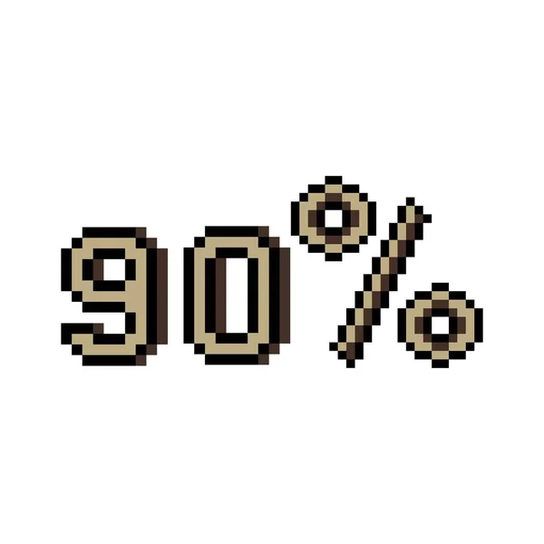 Pixel Art Design Percent White Background — Stock Vector