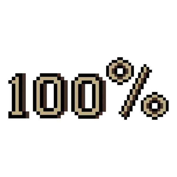 Pixel Art Design 100 Percent White Background — Stock Vector
