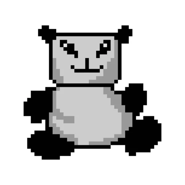 Pixel Umění Roztomilé Panda Karikatura — Stockový vektor