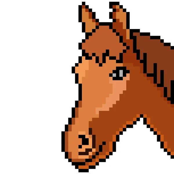 Häst Huvud Med Pixel Konst Vit Bakgrund — Stock vektor