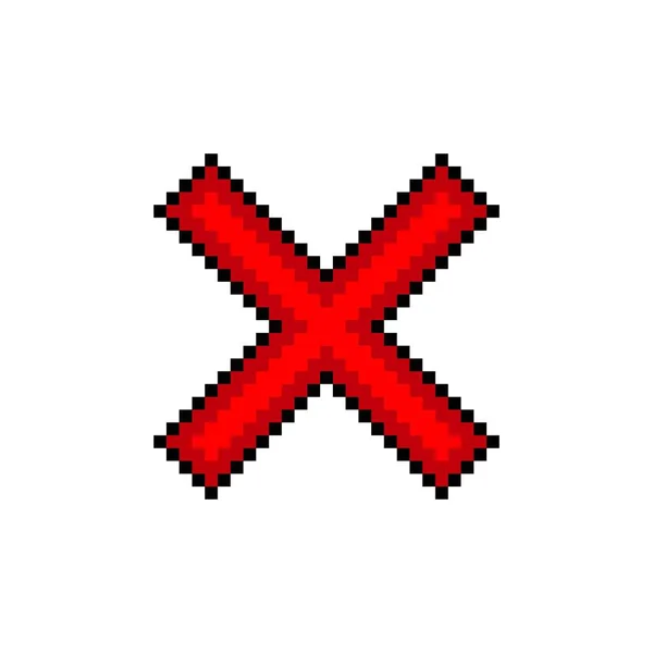 Krzyż Znak Ikona Wektor Ilustracja Pixel Art — Wektor stockowy