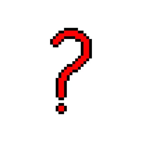 Znak Zapytania Ikona Pixel Art Design — Wektor stockowy