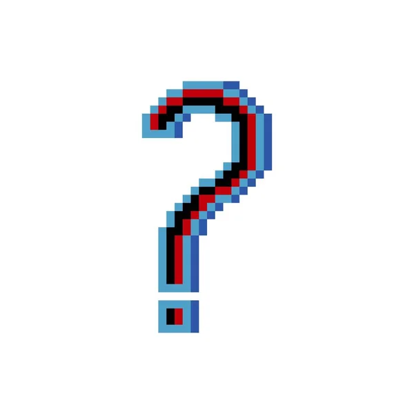 Znak Zapytania Ikona Pixel Art Design — Wektor stockowy