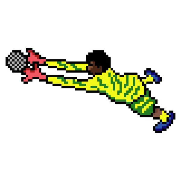 Jogador Futebol Goleiro Pixel Art — Vetor de Stock