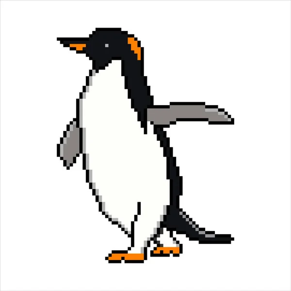 Pinguin Mit Pixelkunst Vektorillustration — Stockvektor