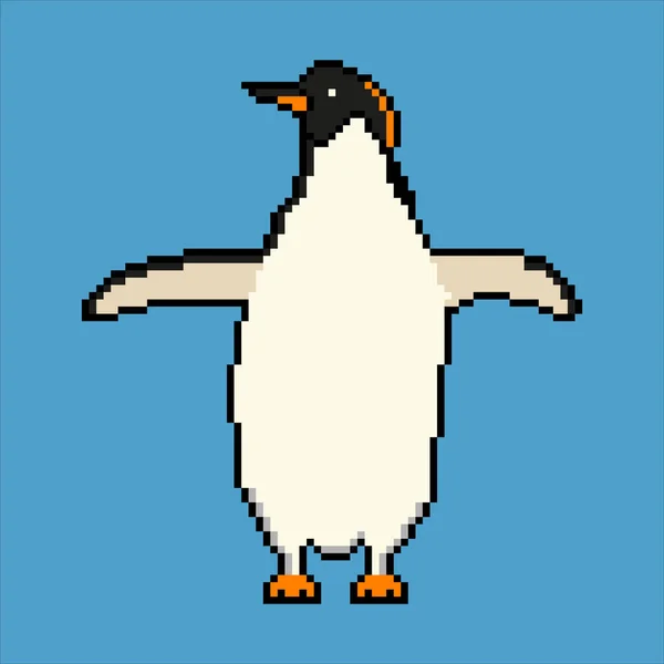 Pinguin Mit Pixelkunst Vektorillustration — Stockvektor