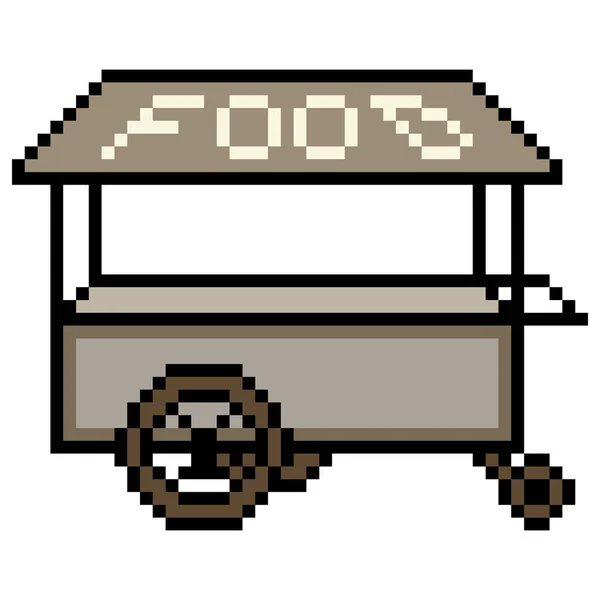 Street Food Cart Pixel Art Isolé Sur Fond Blanc Illustration — Image vectorielle