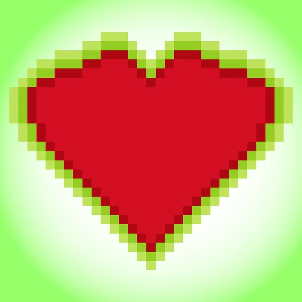 Символ Сердце Пиксельным Дизайном — стоковый вектор