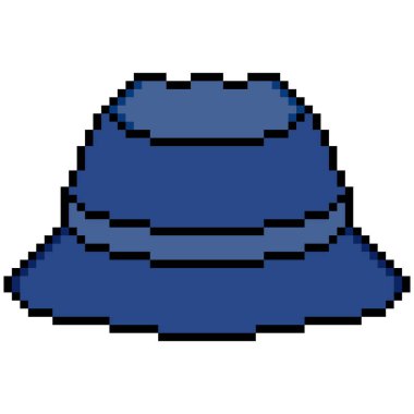 Beyaz arkaplanda kova şapka piksel sanatı