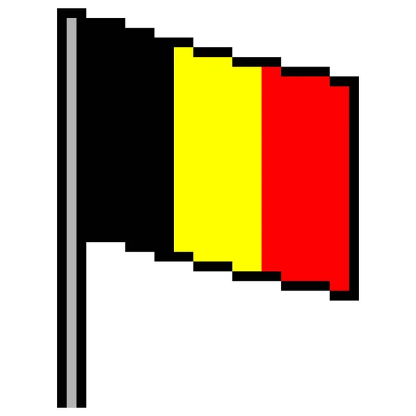 Belgien Flagga Pixel Konst Vektorillustration — Stock vektor