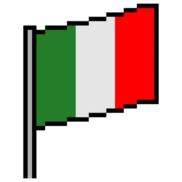 イタリアの旗のピクセルアート ベクターイラスト — ストックベクタ