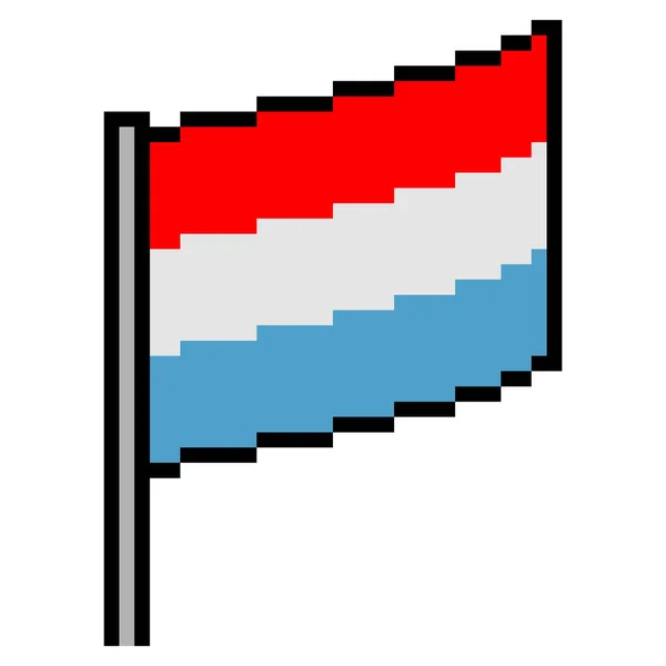 Pixel Art Drapeau Luxembourgeois Illustration Vectorielle — Image vectorielle