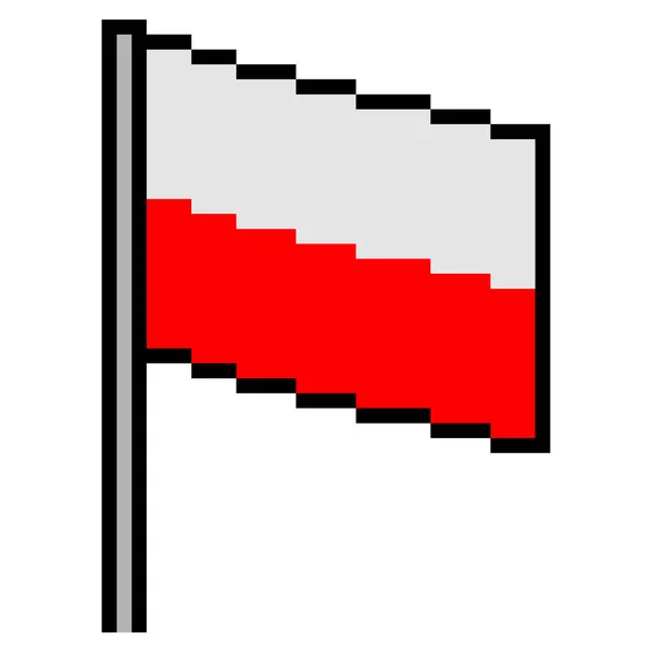 Seni Pixel Bendera Polandia Ilustrasi Vektor - Stok Vektor