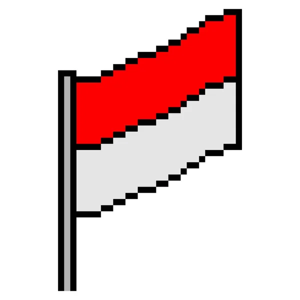 Indonesia Bandera Pixel Art Ilustración Vectorial — Vector de stock