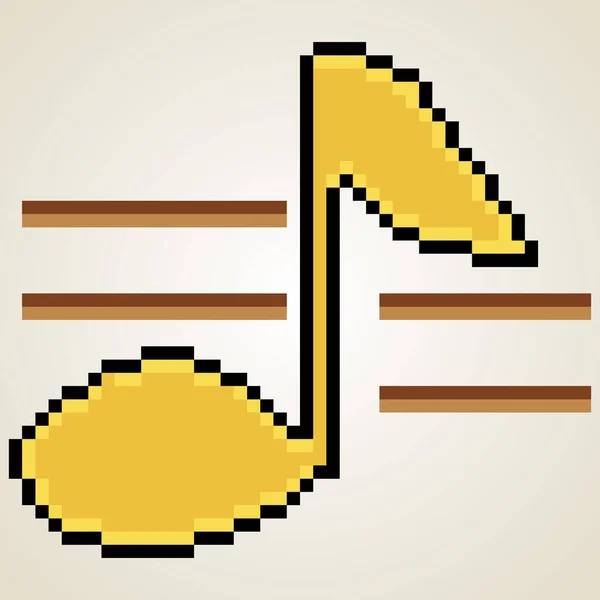 Μουσική Σημείωση Pixel Τέχνη Εικονογράφηση Διανύσματος — Διανυσματικό Αρχείο