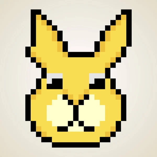 Голова Кролика Пиксельной Графикой Векторная Иллюстрация — стоковый вектор
