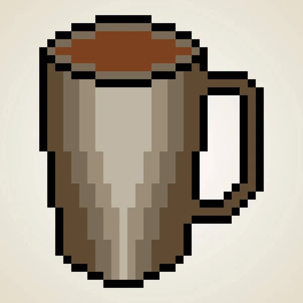 Tasse Café Avec Pixel Art Illustration Vectorielle — Image vectorielle