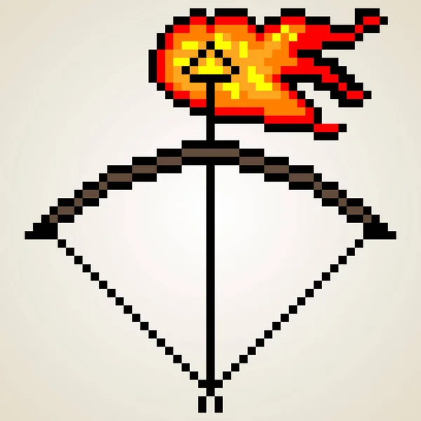 Fire Arrow Pixel Art Vector Illustration — Stock Vector