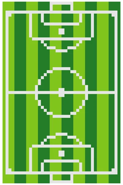 Pixel Art Com Campo Futebol Visto Cima — Vetor de Stock