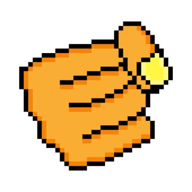 Beyaz arkaplanda izole edilmiş pikselli yumruk