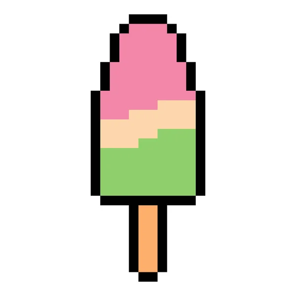 stock vector Ice cream with pixel art