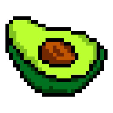 Piksel resim tarzında avokado