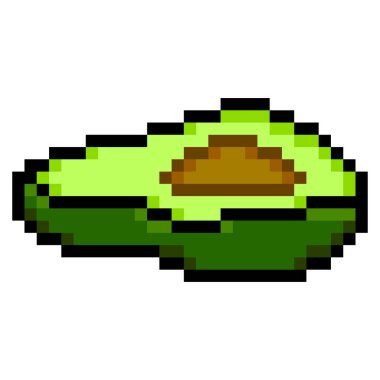 Piksel resim tarzında avokado