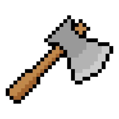 Piksel resim tarzında balta