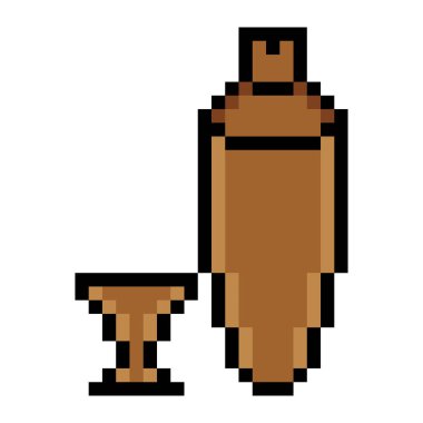 Piksel sanat tarzında kokteyl sallayıcısı