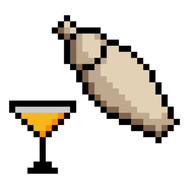 Piksel sanat tarzında kokteyl sallayıcısı